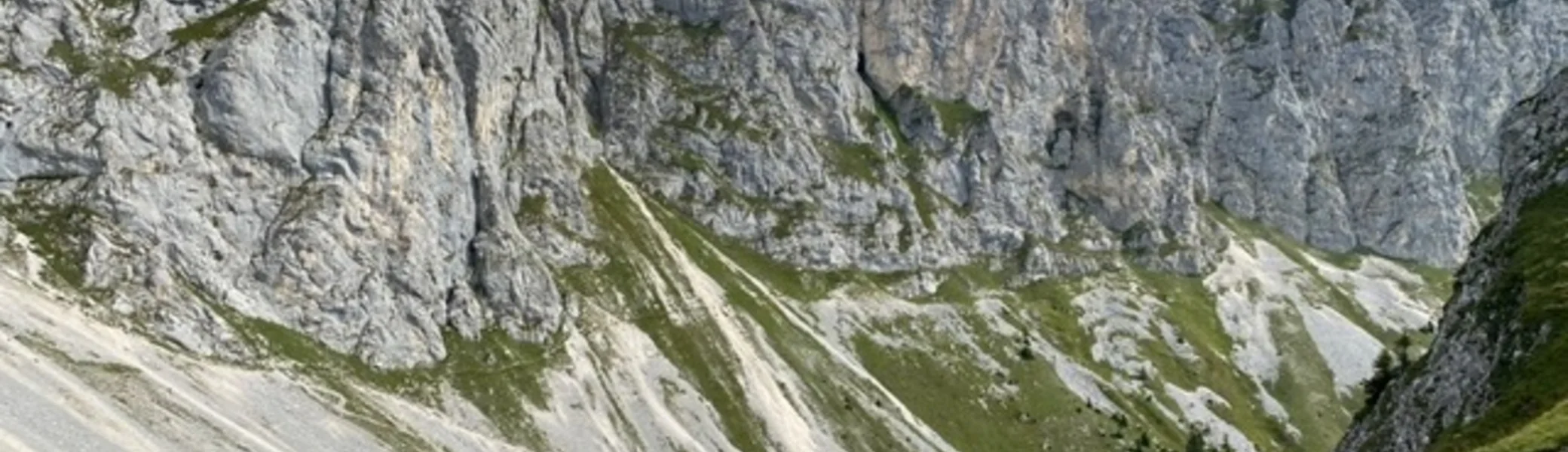Steile Felswände und Geröllfelder in einem alpinen Tal. | © KD Schüler 