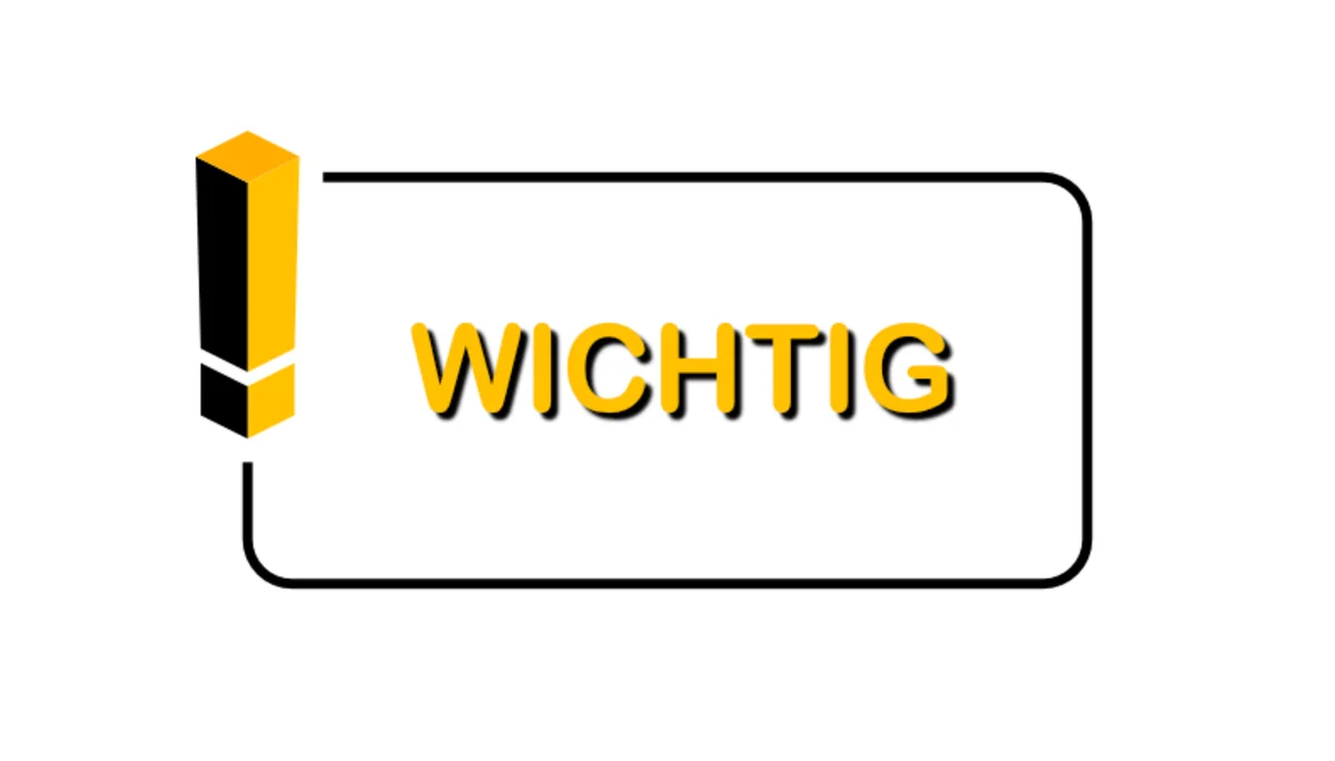 Gelb-schwarzes Ausrufezeichen mit dem Wort „WICHTIG“ auf weißem Hintergrund. | © DAV Dortmund