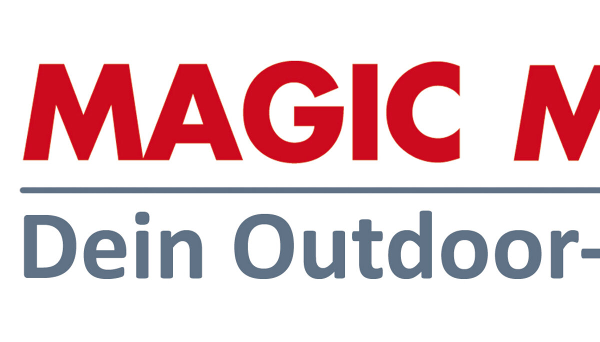 Rotes Symbol mit Schriftzug „Magic Mount – Dein Outdoor-Spezialist“. | © MagicMount