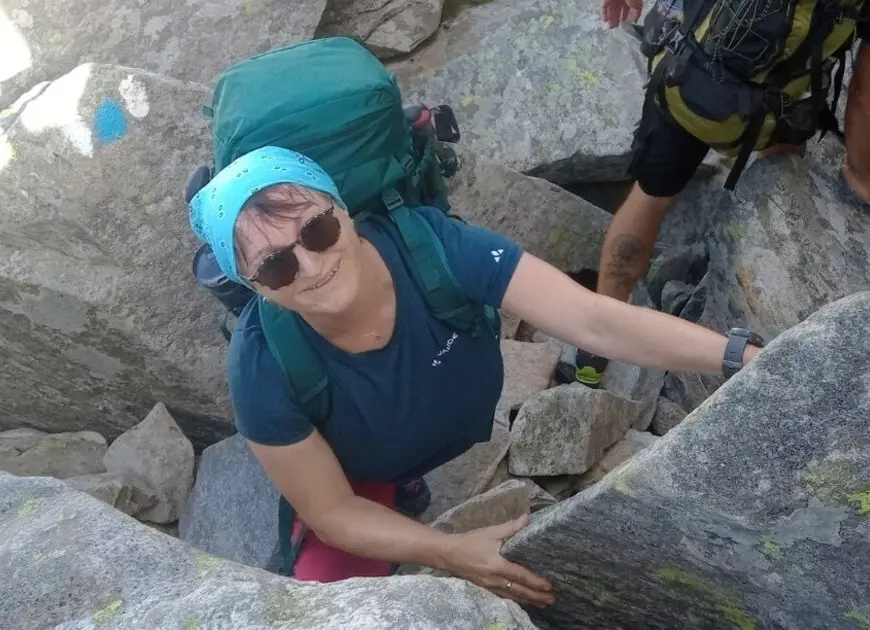 Bild von Andrea Kath beim Bergsteigen | © DAV Dortmund