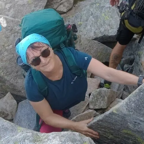 Bild von Andrea Kath beim Bergsteigen | © DAV Dortmund