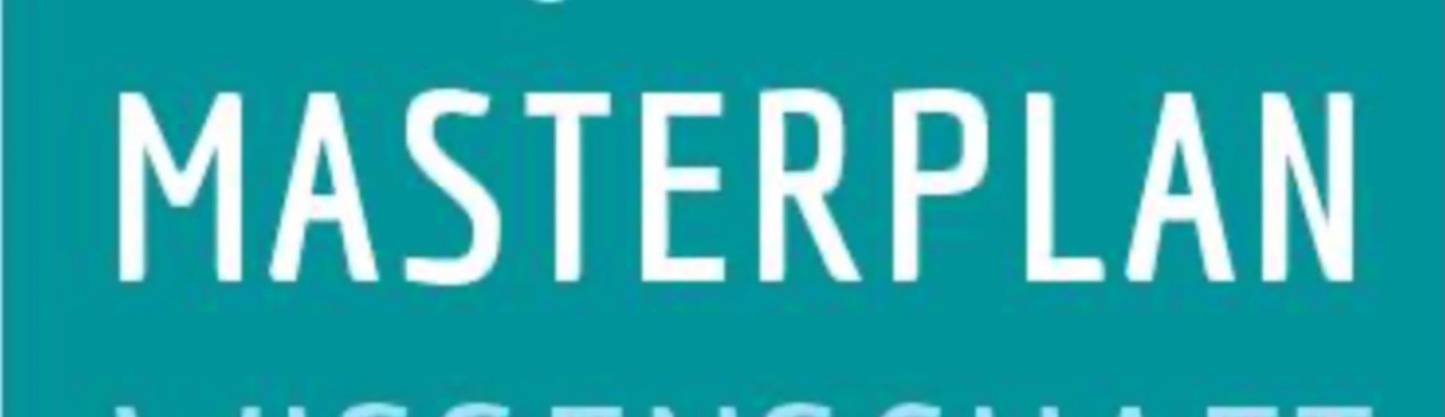 Logo mit Schriftzug „Masterplan Wissenschaft Dortmund“ und stilisiertem Netzwerk auf türkisfarbenem Hintergrund. | © DAV Dortmund